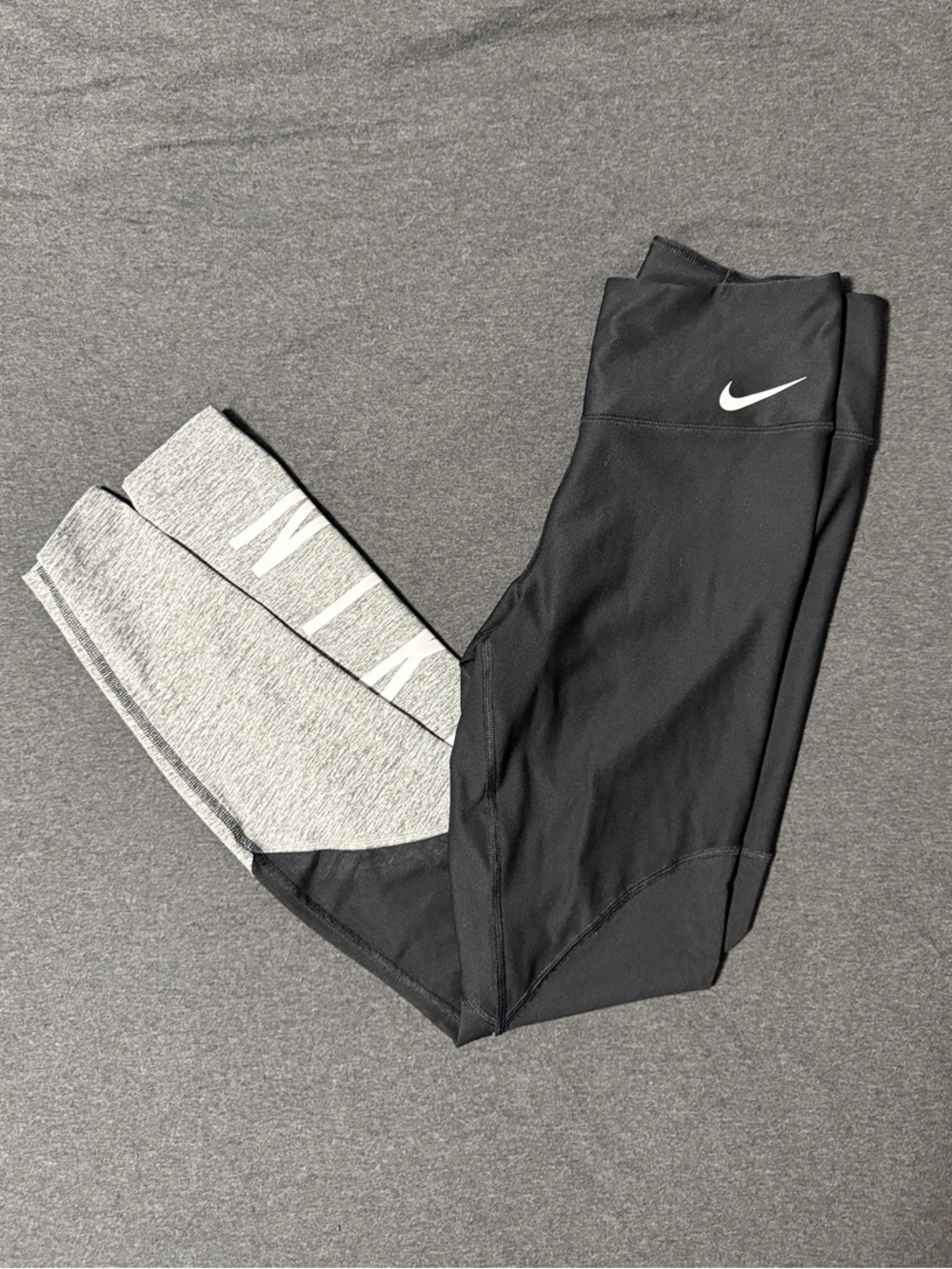Nike Black Leggings with Light Gray Panels